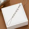 Nueva Cadena de Dedos Estilo Bohemio de Lujo Ligero de Gama Alta, Pulsera Sencilla y Versátil Incrustada con Circonita, Cadena de Acero de Titanio con Diamante Brillante