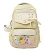 Mochila transparente de ombro duplo estilo japonês, novo design xadrez fresco, alto apelo estético, mochila escolar para meninas do ensino fundamental