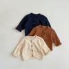 Ropa para Niños Estilo Coreano Cárdigans para Bebé para Niño y Niña Ropa de Primavera y Otoño Camiseta Básica de Punto Waffle para Bebé Abrigo Delgado