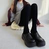 Calcetines de Lana de Alta Resistencia Elásticos para Otoño e Invierno, Combinan con Todo, Adelgazantes, Todo en Uno, Lisos, Finos, Base, Sin Costuras, Punta Redonda, Talón en Ángulo Recto