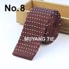 Corbata de lana tejida para hombre, estilo coreano, para negocios, bodas, novios, estrecha y plana.