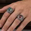 Fábrica directa de origen acero inoxidable europeo y americano punk comercio exterior retro titanio acero gema fundición personalidad anillo para hombre