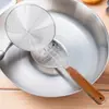 Colador de acero inoxidable directo de fábrica, cuchara para olla caliente con mango de madera para uso doméstico, colador para derrames de aceite de fideos, colador de cocina grande