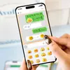 Cajas de Chat de Burbujas Verdes Notas Adhesivas para Estudiantes, Tiras de Mensajes Originales, Notas Adhesivas con Emojis, Papelería Adhesiva Reutilizable
