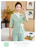 Centro de Maternidad Ropa de Trabajo para Niñera Club SPA Centro de Salud de Medicina Tradicional China Conjunto de Manga Media Ropa de Trabajo Uniforme de Técnica de Belleza Mujeres