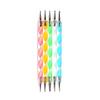 Ferramentas para unhas suprimentos caneta broca de ponta dupla para unhas kit com 5 peças haste espiral ponta flor caneta de pintura