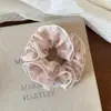 Scrunchie de Tecido Floral Doce de Verão para Mulheres, Elástico de Cabelo Dupla Camada Estilo Coreano para Coque ou Rabo de Cavalo Baixo