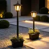 Luz de pared solar transfronteriza impermeable para exteriores LED decoración de paisaje villa moderna corte europeo luz de patio retro