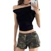 Shorts de mezclilla retro americanos lavados de un solo botón para mujer 2025 verano nuevo chica hot ajuste ceñido pantalones cortos que realzan la cadera