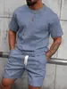 Conjunto de Duas Peças Masculino Casual de Verão da Moda, Novo, de Alta Qualidade, para Esportes ao Ar Livre, Estampa Gradiente, Manga Curta e Shorts