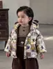 Chaqueta de Algodón con Capucha de Dibujos Animados para Niño Pequeño Invierno Nuevo Estilo Súper Elegante Cuadros Estampado Completo Chaqueta Acolchada Ropa de Invierno para Bebé