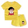 Camiseta de cuello redondo para niños, pantalones cortos, camiseta informal coreana, conjunto de camiseta interior absorbente de sudor, de caramelo, de verano 2023
