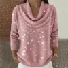 2025 Estación Independiente de Exportación Transfronteriza Ropa para Mujer Amazon Aliexpress Otoño e Invierno Nuevas Blusas y Suéteres de Color Puro