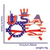 Decorações para o Dia da Independência Americana, Óculos, Fantasias para Festa Nacional, Adereços para Fotos, Armações de Óculos com Estrelas e Bandeira Vermelha, Branca e Azul