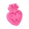 Molde de Silicone de Resina de Cristal DIY Formato de Coração Pata de Urso Design de Desenho Animado Molde para Pingente de Chaveiro Artesanal