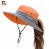 Sombrero de verano para mujer, para exteriores, con cola de caballo, sombrero de pescador, protección solar, transpirable, para escalada, estilo padre-hijo