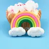 Argila Macia Nuvens Arco-Íris Estrelas Cor Doce Arco-Íris Joias de Argila Macia Plugin para Decoração de Bolo de Aniversário