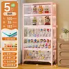 Vitrine de Vidro, Armário de Estatuetas para Sala de Estar, Estante de Aço com Portas, Armário de Armazenamento de Blind Box, Armário de Armazenamento em Camadas, Vitrine Estilo Creme