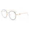 Gafas Metálicas Antiazules Nuevas de Moda para Mujer Marco Redondo Retro Espejo Plano Gafas de Marco Grande para Fotografía Callejera de Mujer YX2981