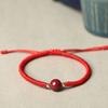 Pulseira de Cinábrio Areia Dourada Roxa para Mulheres e Homens Pulseira de Cordão Vermelho Tecida à Mão