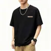 Transfronteiriça 2026 Nova Camiseta Masculina 100% Algodão Gola Redonda Versátil Manga Curta Casual Simples Estampada Top Masculino de Meia Manga