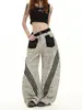 2026 Pantalones Casuales de Estilo Perezoso Retro Americano Rayados de Caída Hombres y Mujeres Marca de Tendencia Holgada Versátiles de Pierna Ancha Pantalones Casuales