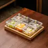 Bandeja para snacks dividida de plástico acrílico, caja de dulces para sala de estar, plato para snacks, plato para semillas de melón KTV de bar, bandeja de frutas para uso comercial
