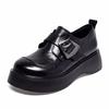 Zapatos de Plataforma para Mujer Primavera 2025 Nuevo Estilo Británico Hebilla Cuadrada Un Pedal Boca Profunda Zapatos de Una Capa Zapatos de Plataforma con Tacón Mocasines