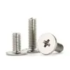 Parafusos de Aço Inoxidável 304 com Cabeça Chata Cruzada M2M3M4M5M6Cm Galvanizados com Cabeça Chata Grande Cabeça Fina Parafusos para Computador