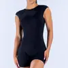 TK Mais Vendido Body Decotado nas Costas de Manga Curta Shorts para Yoga Shorts Levanta Bumbum Fitness Sport Body Conjunto de Alta Elasticidade Justo