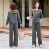 Conjunto de Primavera para Mujeres de Mediana Edad y Mayores con Capucha, Conjunto de Dos Piezas, Conjunto Deportivo Estilo Mamá, Conjunto de Primavera y Otoño, Top con Sudadera con Capucha
