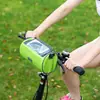 Bolsa de bicicleta nova transfronteiriça bolsa de guidão bolsa frontal acessórios para mountain bike bolsa de ciclismo bolsa para celular com tela sensível ao toque