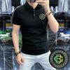 Verano 2025 Moda Europea de Alta Gama Lujo Ligero Calidad de Entidad Nuevo Estilo Logotipo Distintivo Camisa Polo de Manga Corta Transpirable para Hombre Lel