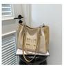 2025 Novo Estilo Bolsa Tote de Moda Tecida Casual Combina com Tudo Bolsa de Ombro Estilo Mori Estilo Pastoral Grande Capacidade Bolsa Feminina Celebridade da Internet