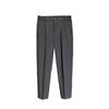 Verano Nuevo Pantalón de Traje para Hombre Slim Estilo Hong Kong Casual Color Puro Moda Casual Alargador de Piernas