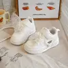 Zapatos de Lona para Niños 2025 Verano Nuevo Estilo Tenis Transpirables de Cuero para Niñas Estilo Chino Perla Versátil Zapatos Blancos