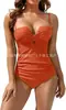 Traje de baño de una pieza para mujer Amazon Push-Up Cruzado Control de Barriga sin Tirantes de Soporte Adelgazante