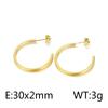 Pendientes sencillos en forma de C con diseño de patrón de golpes cóncavos y convexos, pendientes geométricos irregulares para mujer, estilo japonés y coreano.