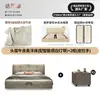 Cama Puff Nuvem Cama Minimalista Italiana de Couro Quarto Principal Madeira Maciça Bolsa Macia Cama de Casamento Cama de Casal com Armazenamento em Couro de Vaca