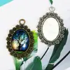 Accesorios para joyería de aleación pegatinas 25*18mm base de flor pequeña base de gema de tiempo retro