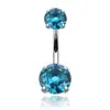 Joyería para Piercing de Ombligo de Acero Inoxidable Más Vendida de Amazon con Circonita de Colores y Gemas de Doble Cabeza para Mujeres