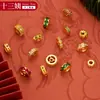 Accesorios Chapados en Oro que Conservan el Color Joyería DIY Oro Antiguo Microincrustado Circonita Circonita Colorida Cuentas Espaciadoras para Pulseras Tejido Piezas Espaciadoras