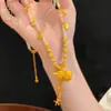 Jianyuesha Ouro Riqueza Instantânea Filigrana Colar de Cabacinha Oca Colar com Borla Retenção de Cor Duradoura Anel de Corrida Colar de Acabamento Fino