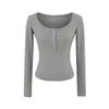 Camiseta Manga Longa Slim Fit Gola Henley Meio Aberta Estilo Desejo Puro