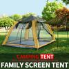 Tienda de Campaña para Exterior Cuatro Puertas y Ventanas Ventilación Camping Gasa Transpirable Protección Solar Protección contra Insectos 3-4 Personas Tienda de Campaña para Camping Pesca