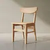 Silla con respaldo moderno de madera maciza, silla mariposa nórdica, silla de comedor simple de madera maciza, taburete de silla de comedor de madera de caucho para uso doméstico