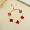 Pulseira de Aço Titânio 15mm Trevo de Quatro Folhas Banho de Ouro 18K Transfronteiriça Tendência, Pulseira de Nicho Fashion, Joias Femininas, Luxo Leve