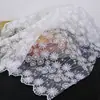 Tejido de malla bordado con encaje blanco para arreglos florales de boda, empaque de flores, tela decorativa DIY