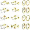 Amazon Hot Selling Europeu e Americano Popular 2-5mm Brincos Brincos Piercing Jóias Cross-border Explosions Brincos Brincos terno