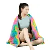 Toalla de Yoga Tie-Dye Personalizada de Fábrica Antideslizante Engrosada con Estampado de Partículas Tela de Fitness Toalla de Yoga Absorbente de Sudor de Microfibra